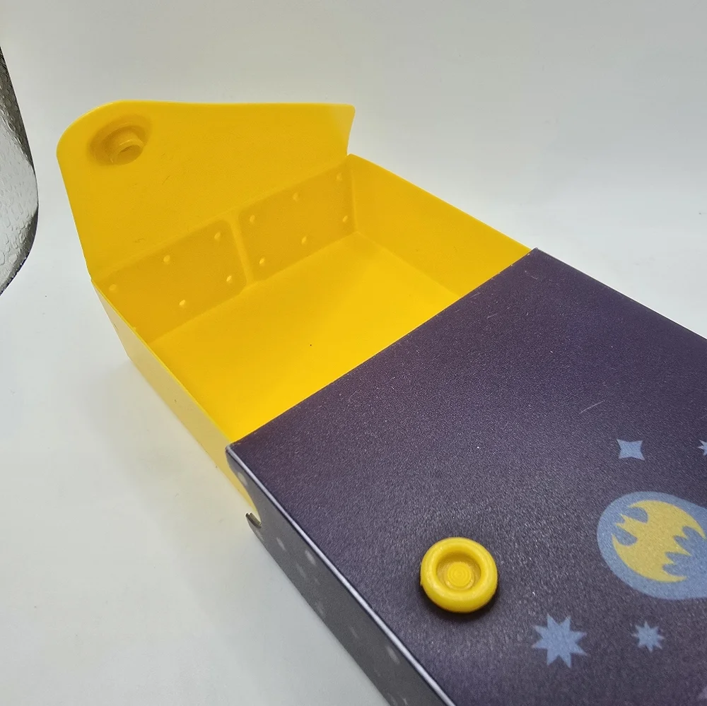 New With Tags DC Batman Yellow Plastic Pencil Case With Snap Closure Cartoon